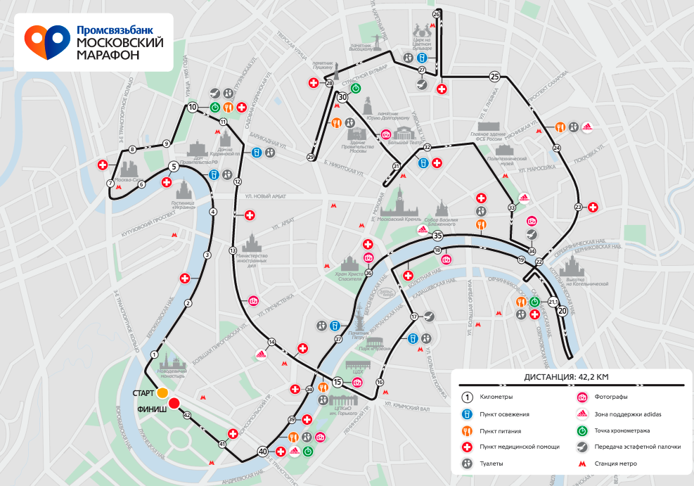 Московский полумарафон схема